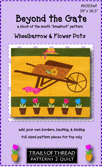 wheelbarrow and flower pots quilt pattern